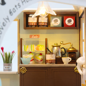 Cat Cafe Garden Miniatura Armable con Exhibidor