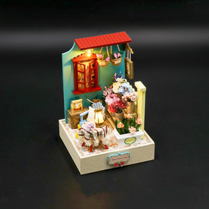 Flower Leisure Time Mini Casita Armable con Caja Exhibidor