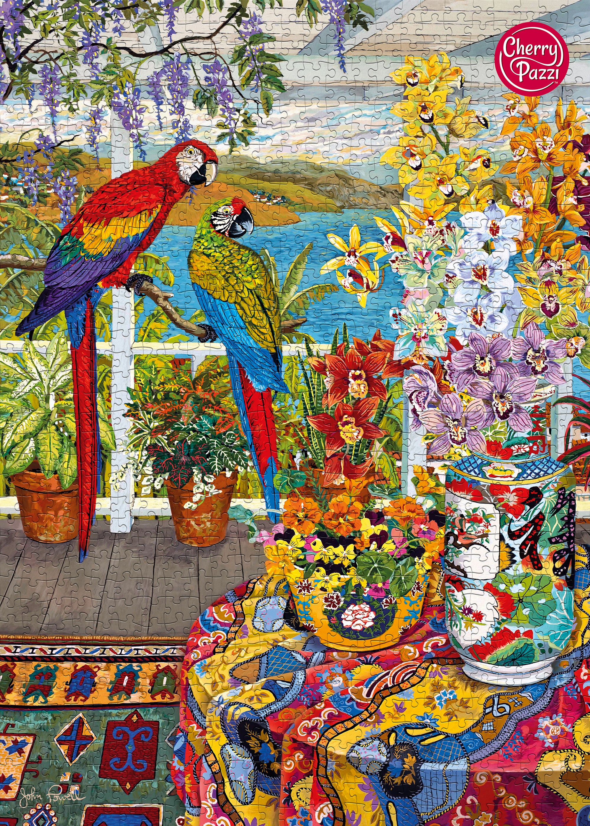 Puzzle 1000 Piezas - Parrots on the Veranda