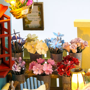 Flower Leisure Time Mini Casita Armable con Caja Exhibidor