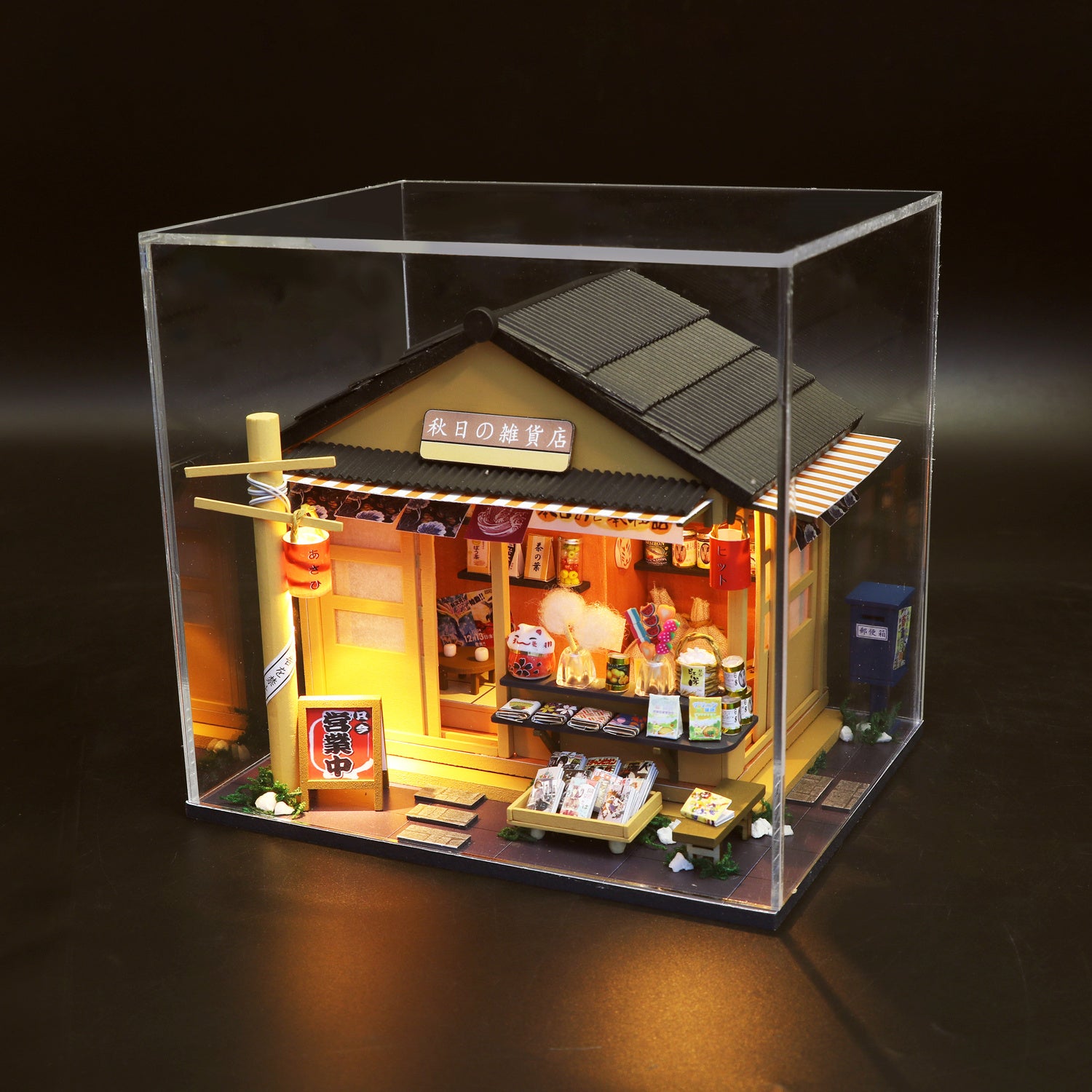 Memories Of Autumn Grocery Store Mini Casita Armable con Caja Exhibidor