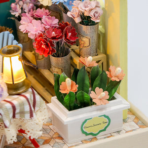 Flower Leisure Time Mini Casita Armable con Caja Exhibidor