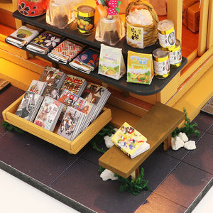 Memories Of Autumn Grocery Store Mini Casita Armable con Caja Exhibidor