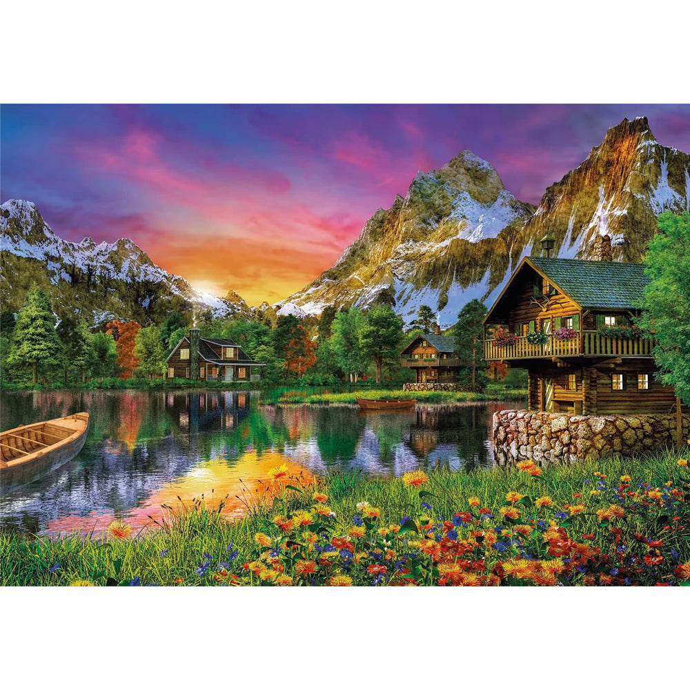 Puzzle 6000 Piezas - Casita Junto al Lago en Las montañas