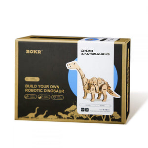 Dinosarurio Apatosaurio Puzzle 3D de Madera - Motorizado - puzles.cl