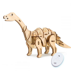 Dinosarurio Apatosaurio Puzzle 3D de Madera - Motorizado - puzles.cl