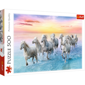 Puzzle 500 Piezas - Galloping white horses