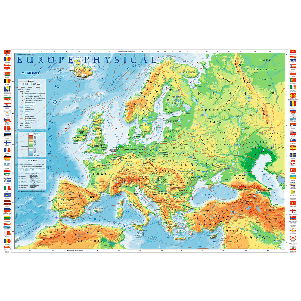 Puzzle 1000 Piezas - Physical Map of Europe
