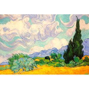 Puzzle 1000 piezas - Wheat field with Cypresses
