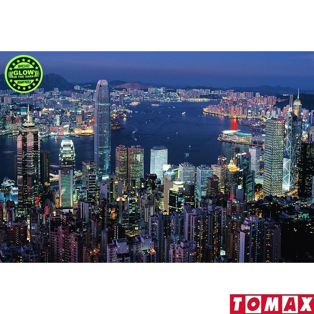 Puzzle 1000 piezas - Hong Kong by Night (Brilla en la oscuridad)