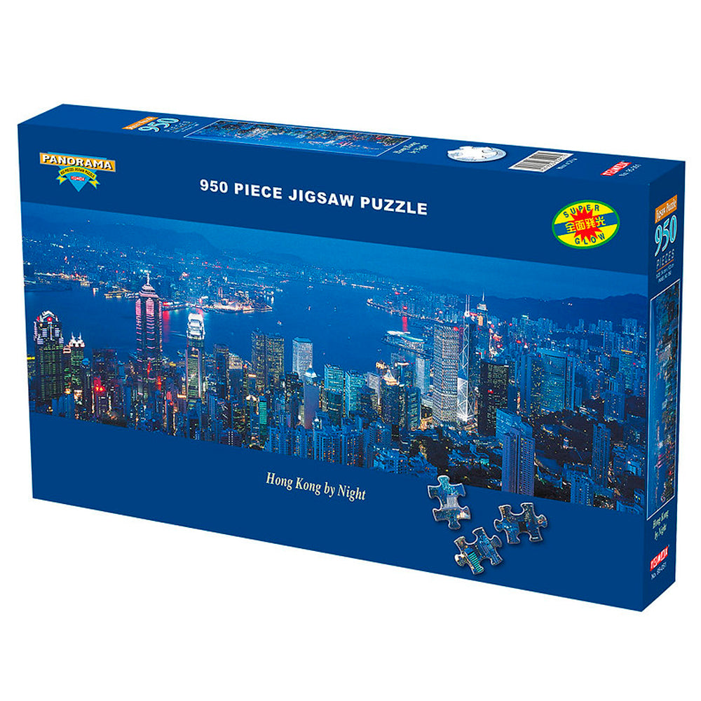 Puzzle 950 Piezas Panorámico - Hong Kong by Night (Brilla en la oscuridad)